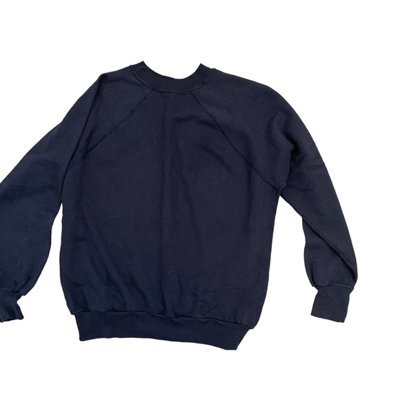 Vintage‎ Harper's Bazaar Shirt Fashion Raglan Indigo Black Sweat Shirt sz M - Picture 4 of 5